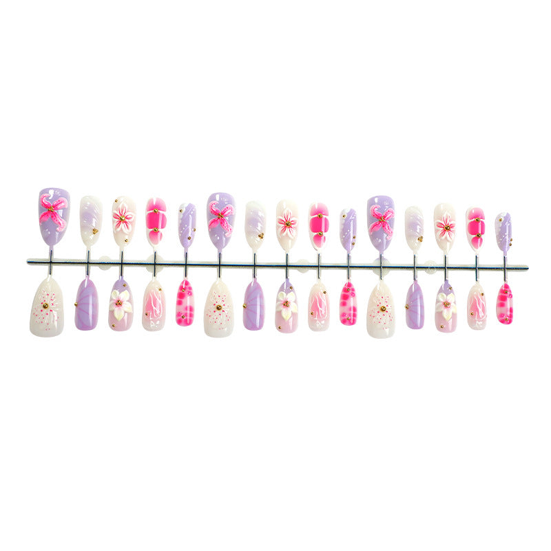 Artistic Floral Press-On Nail Collection Bowlift