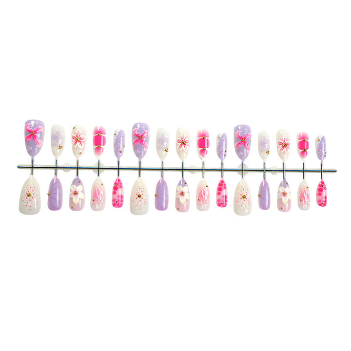 Artistic Floral Press-On Nail Collection Bowlift