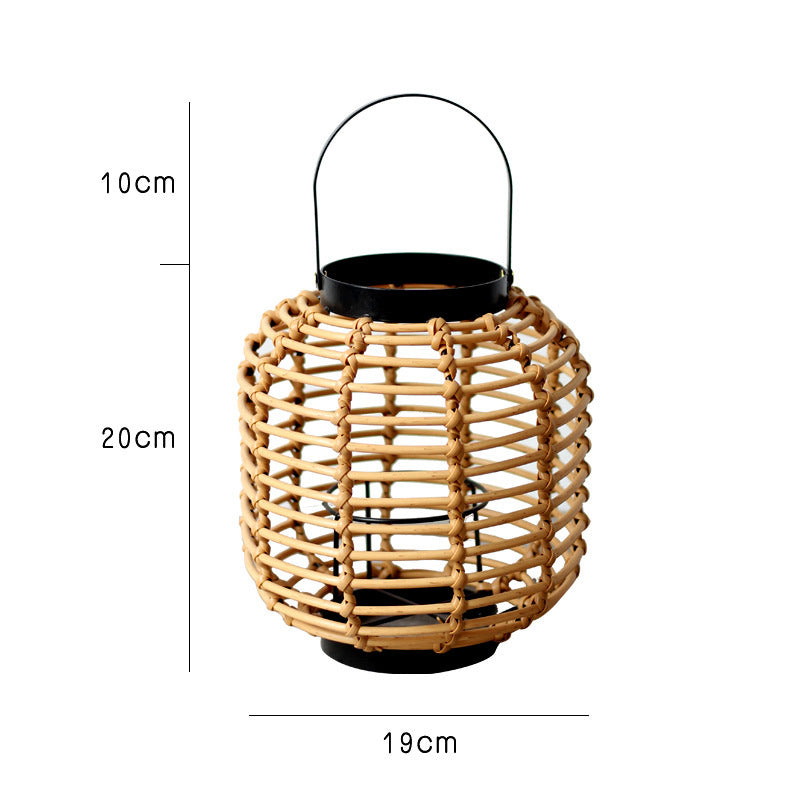 Decorative lantern made of braided rattan Bowlift