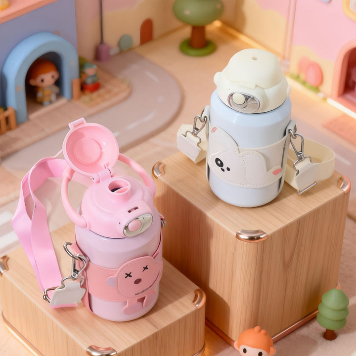 Ladies Insulated Water Bottle with Cute Bunny Design Bowlift