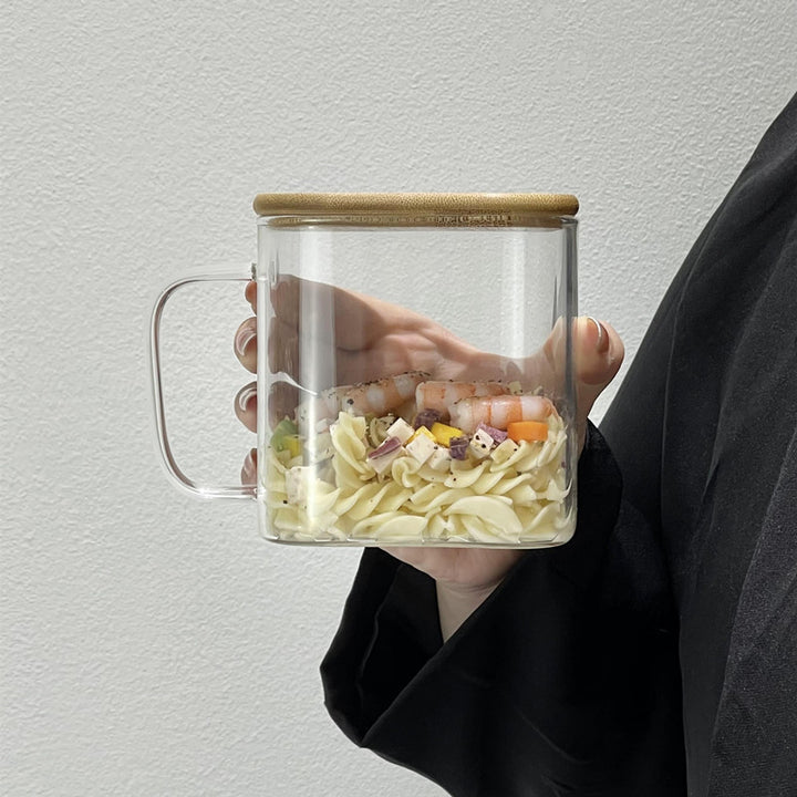 Women's Glass Jug with Bamboo Lid Bowlift