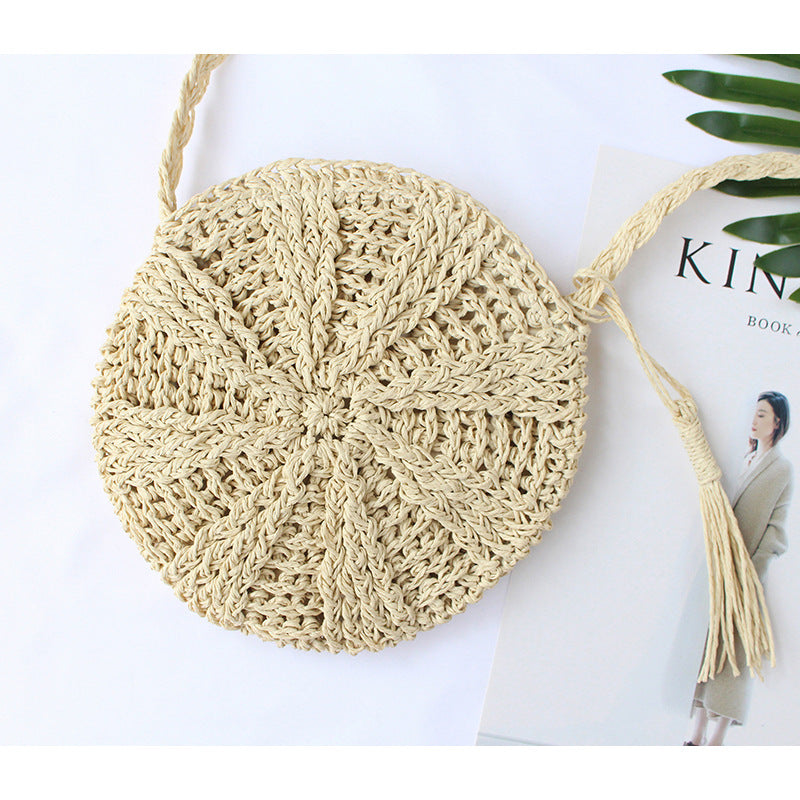 Leather Shoulder Bag Made of Braided Natural Material Bowlift