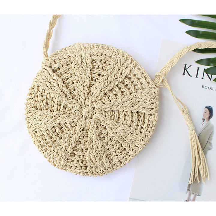 Leather Shoulder Bag Made of Braided Natural Material Bowlift