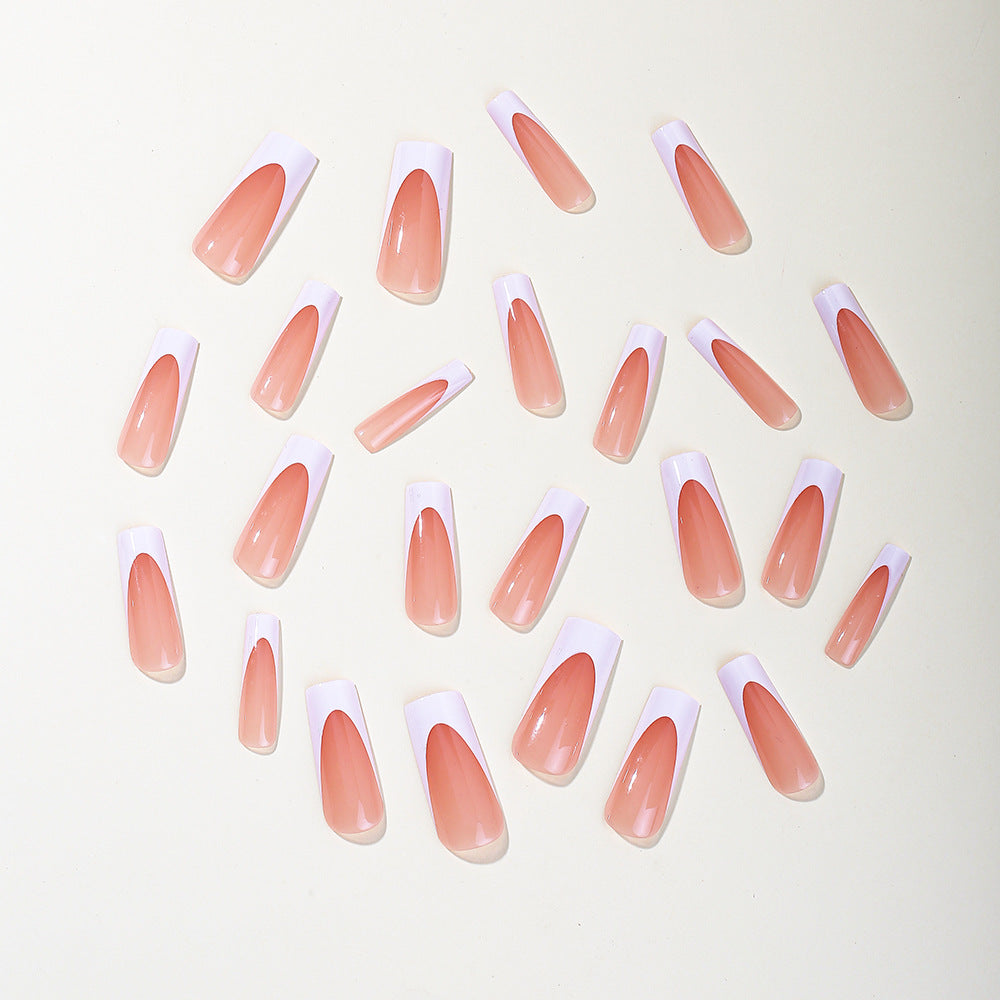 Elegant French Tip Acrylic Nail Extensions Bowlift 1789713347