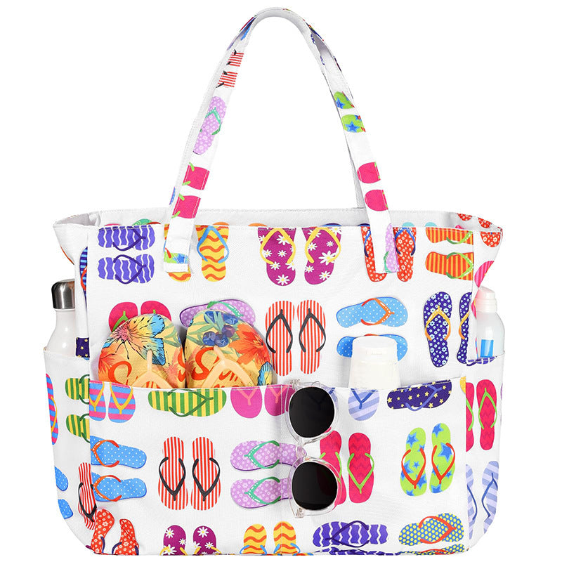 Spacious and Stylish Shopping Bag with Striped Pattern Bowlift