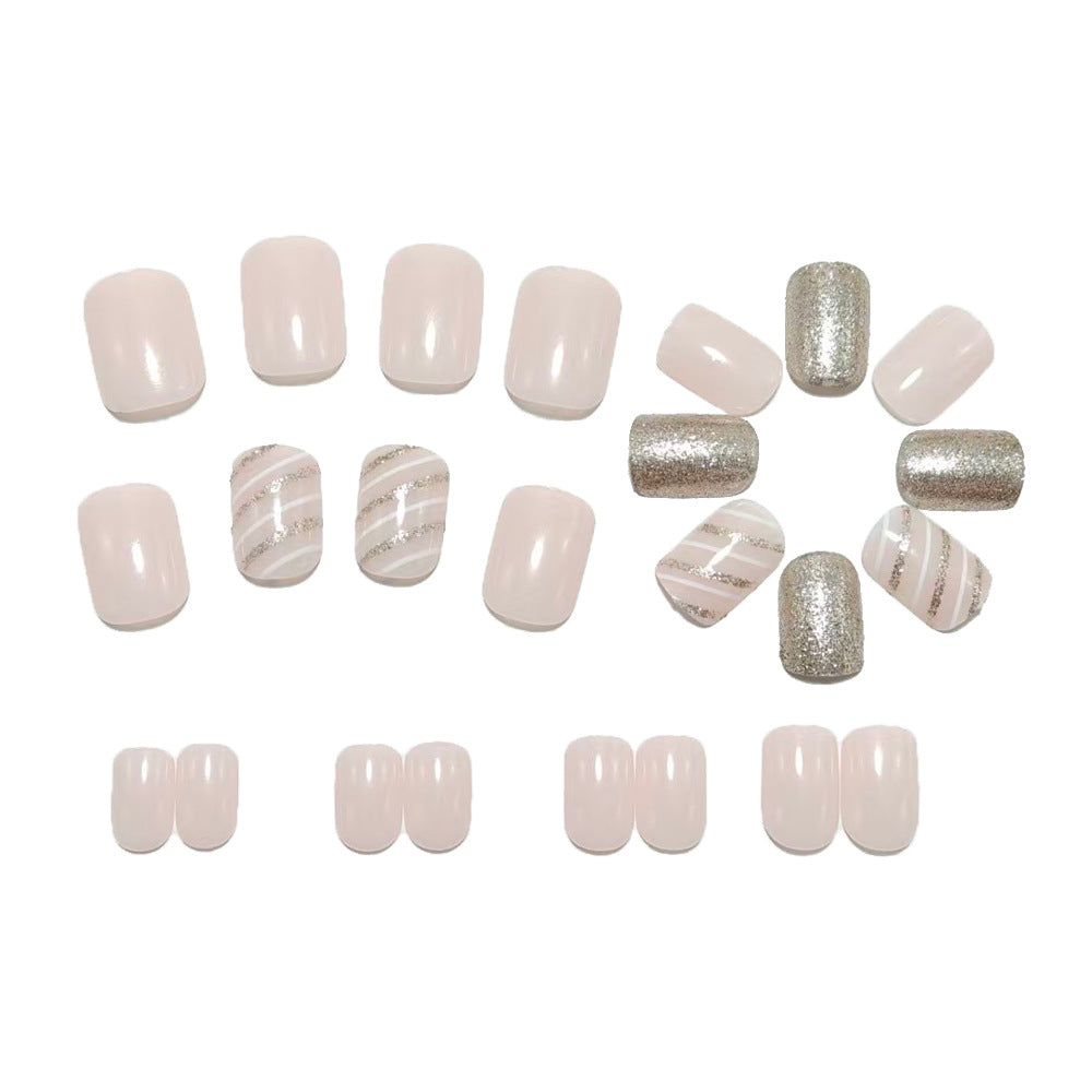 Glamorous artificial nails with glitter and ombre Bowlift