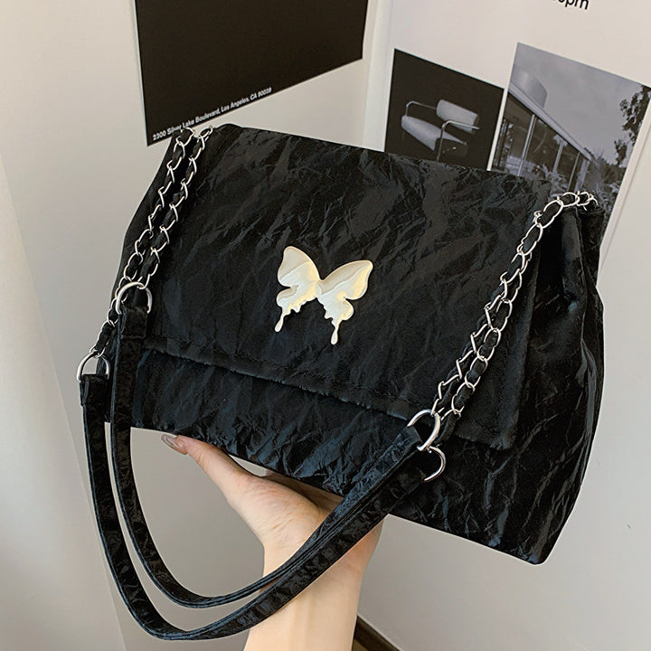 Chic Butterfly Accent Slouchy Handbag Bowlift
