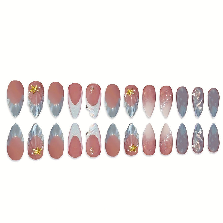 Mermaid-Inspired Press-On Nail Art Bowlift