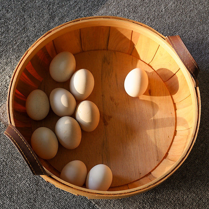Handcrafted Oval Serving Tray with Leather Handles Bowlift