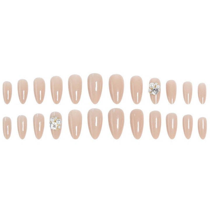 Artificial nail set with elegant pearl design and high-gloss surface Bowlift