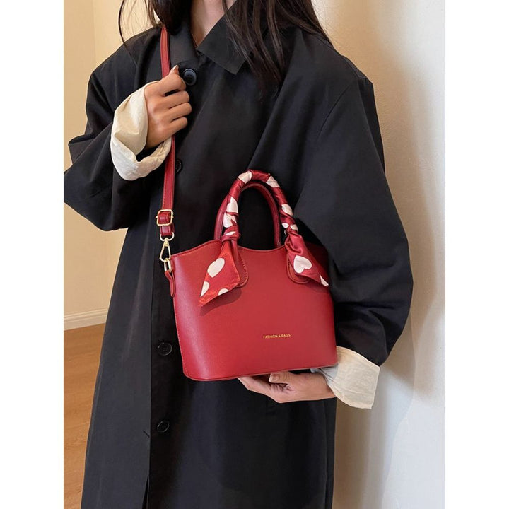 Stylish Scarf-Embellished Handbag Bowlift