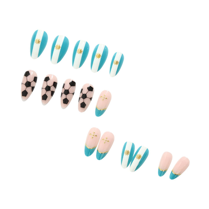 Sporty football design artificial nails Bowlift