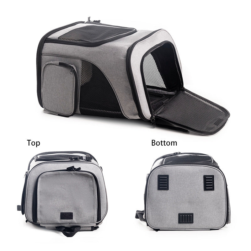 Portable Pet Backpack with Breathable Mesh Inserts Bowlift