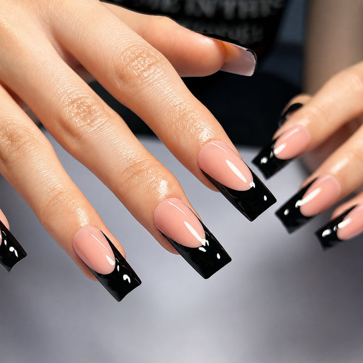 Premium Artificial Nails with Elegant Ribbons Bowlift