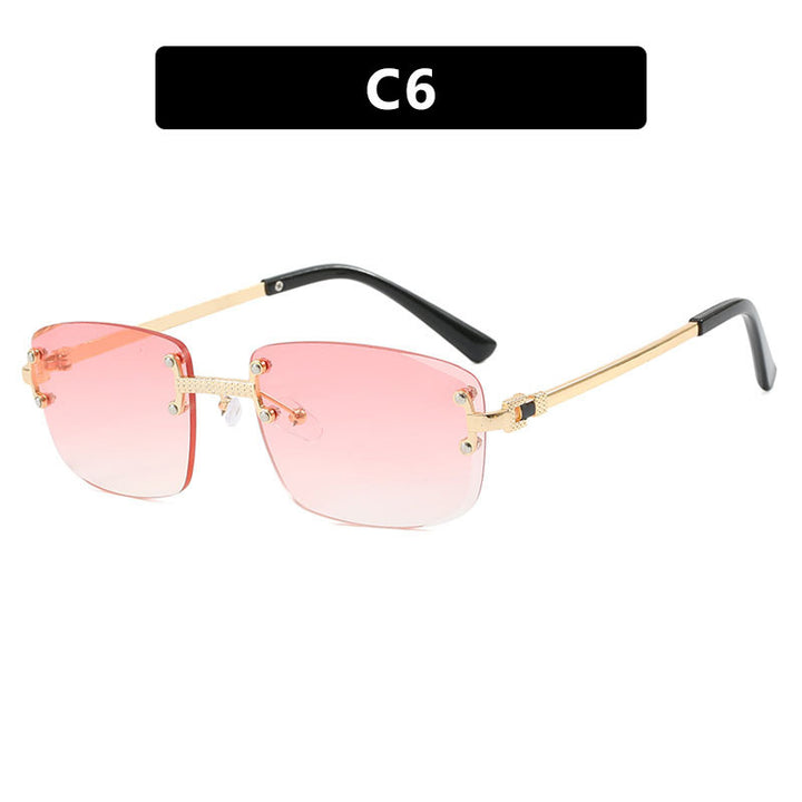 Women's elegant square sunglasses with transparent lenses and high-quality metal frame Bowlift