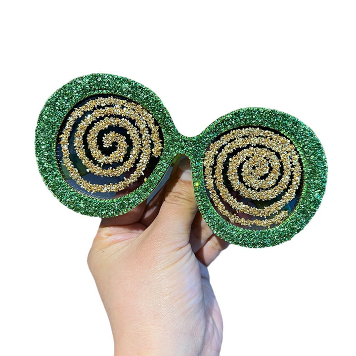 Women's Statement Sunglasses with Spiral Glitter Design Bowlift