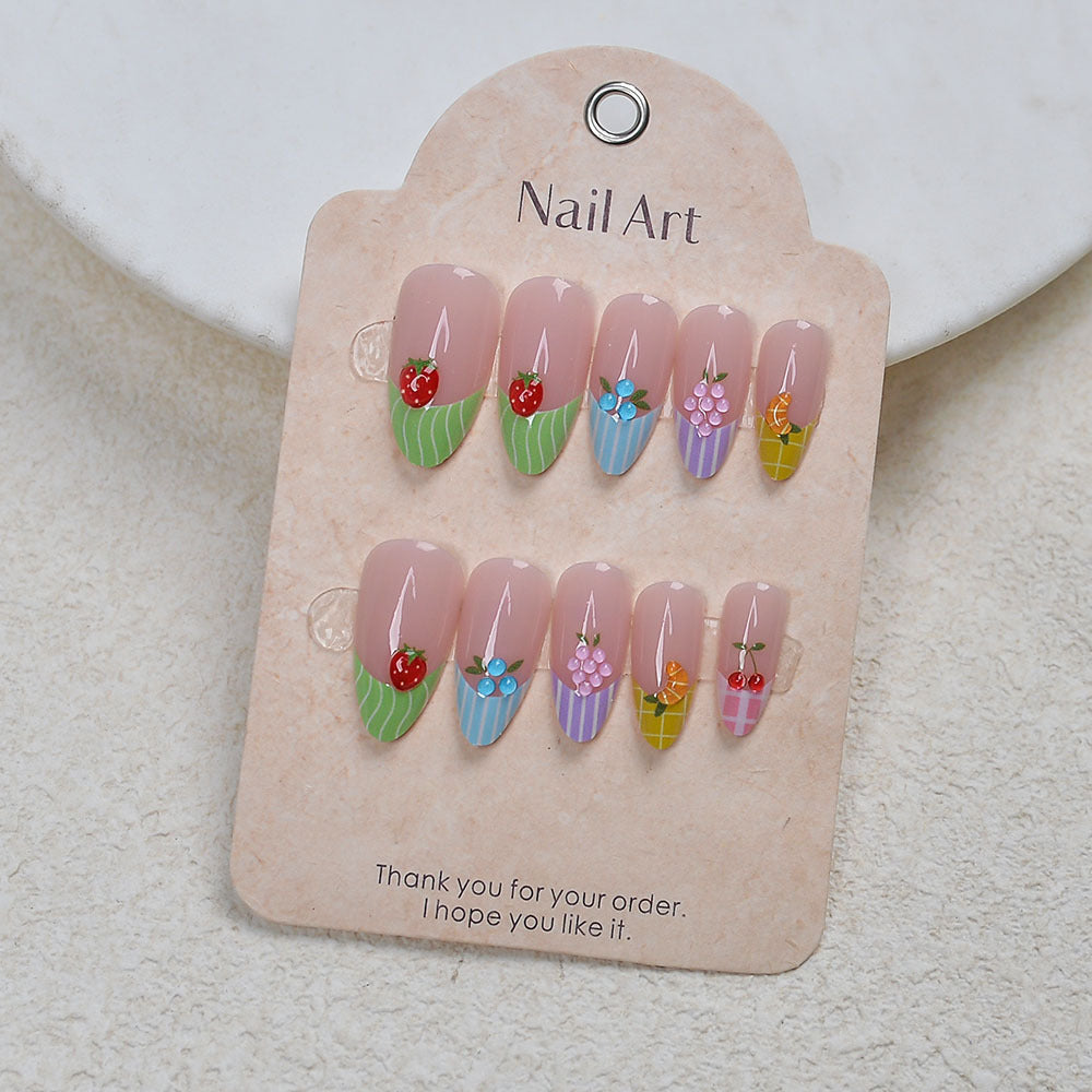 Fruit-Inspired Artistic Press-On Nail Set Bowlift