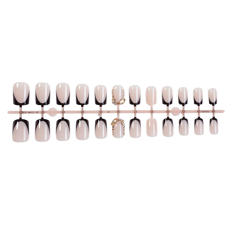 Nail set with an elegant gradient and glitter accents Bowlift