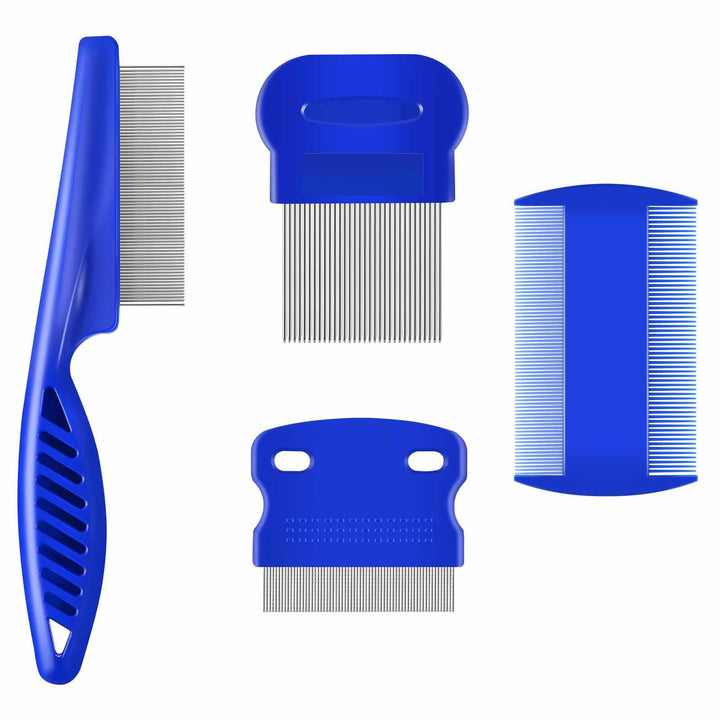 Precision stainless steel lice and flea comb set with ergonomic non-slip handles Bowlift