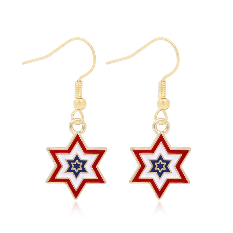 Women's long multi-layer star drop earrings with crystal embellishments and rhodium-plated alloy Bowlift