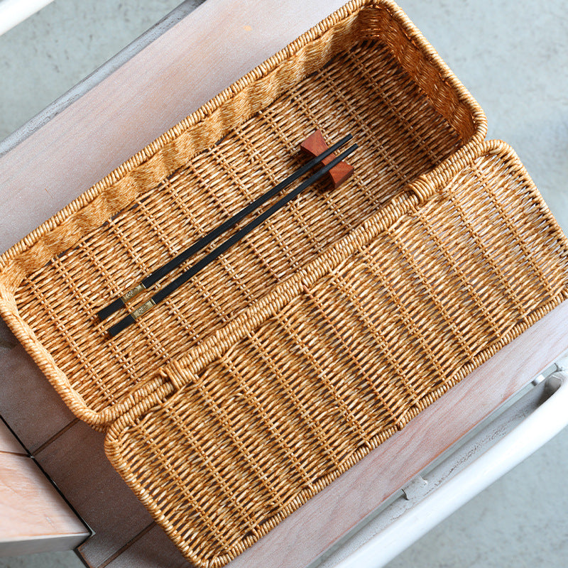 Unisex Rectangular Storage Basket with Removable Fabric Insert Bowlift