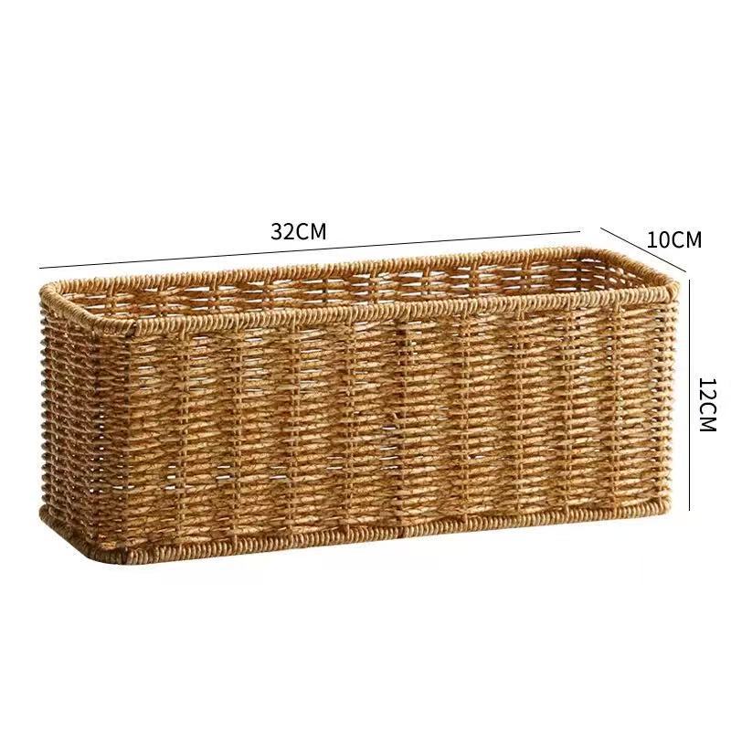 Rectangular Handwoven Storage Basket Bowlift