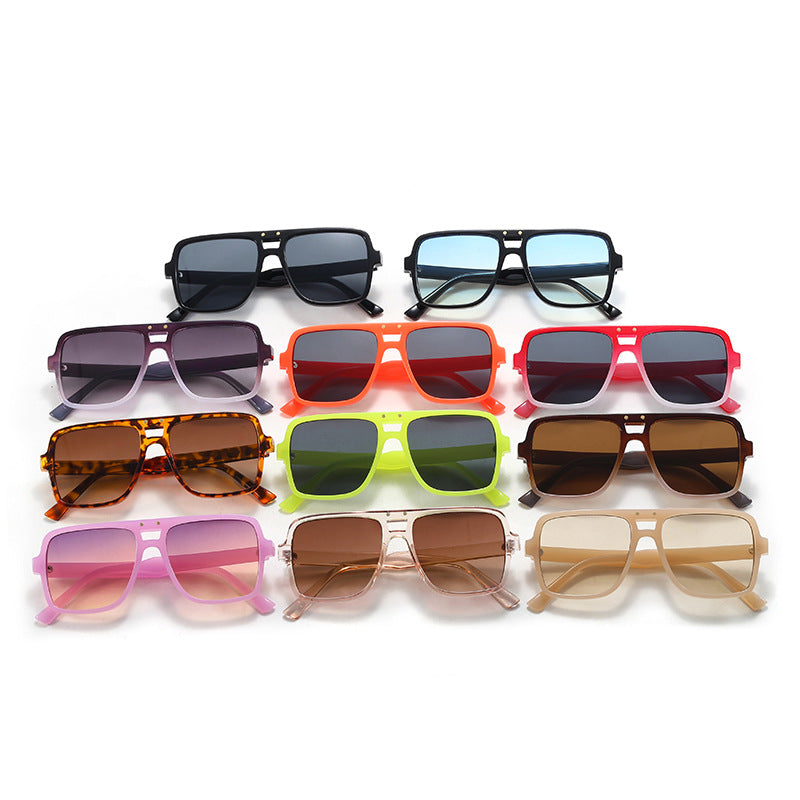 Women's square oversized sunglasses with trendy transparent frame Bowlift