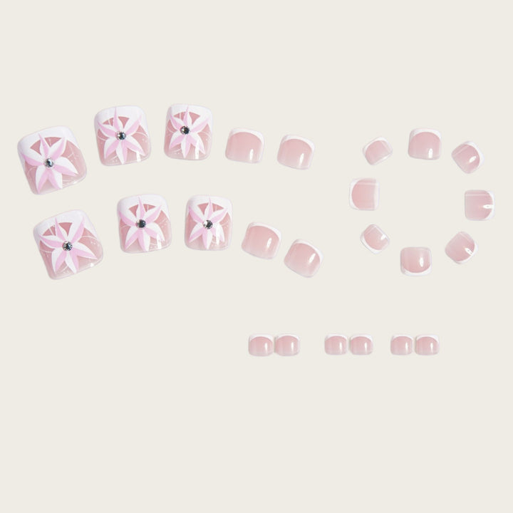 Artificial toenails with floral designs Bowlift