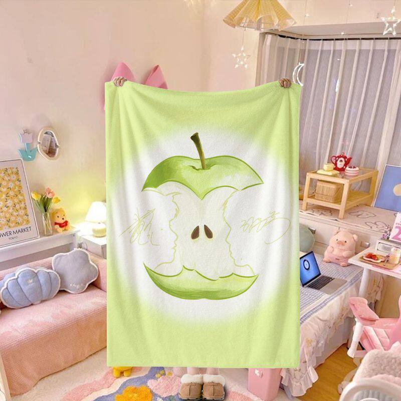 Artistic Fruit Print Fleece Blanket