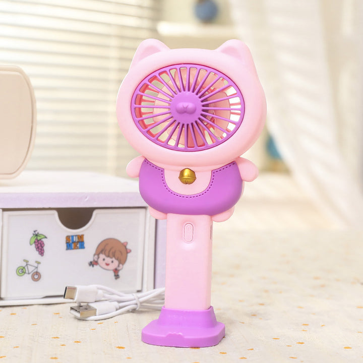 Women's portable mini hand fan with cat design Bowlift