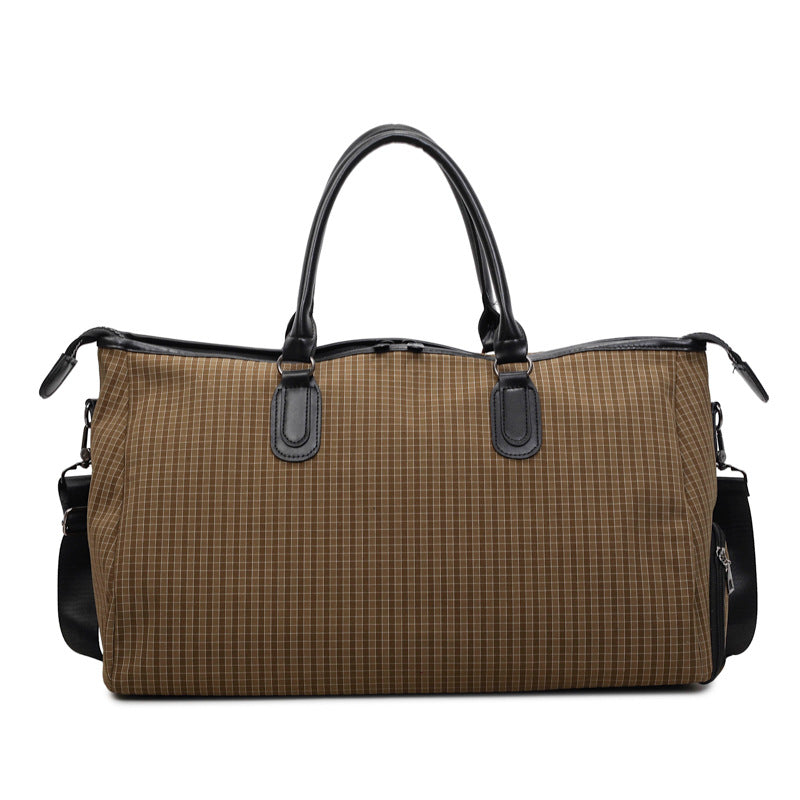 Sporty Travel Bag With Stylish Checkered Pattern Bowlift