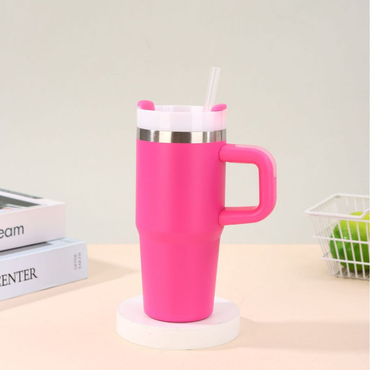Unisex noble insulated cup with practical straw Bowlift