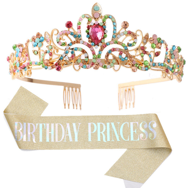 Women's Birthday Sash with Glitter Design Bowlift