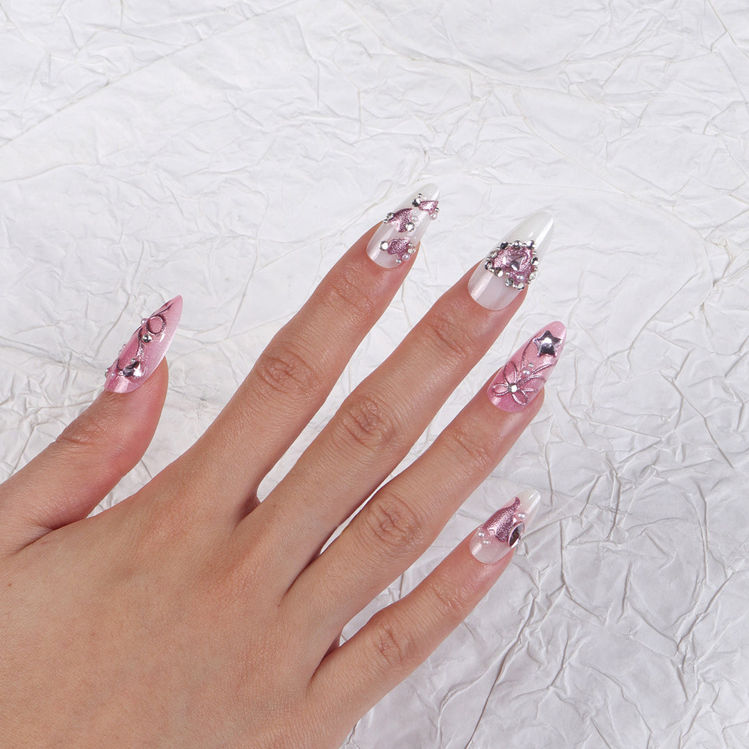 Decorative Long Stiletto Nail Art Bowlift