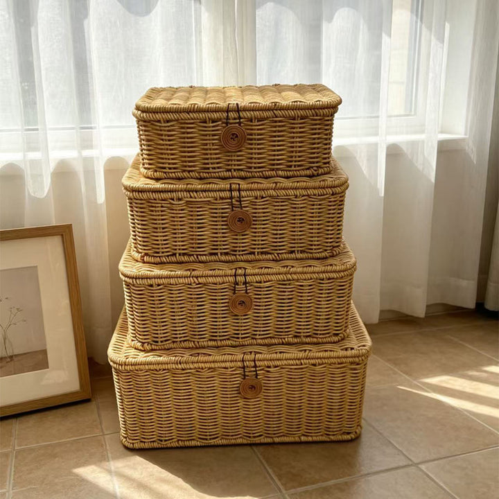 Handcrafted Natural Wicker Storage Box Bowlift