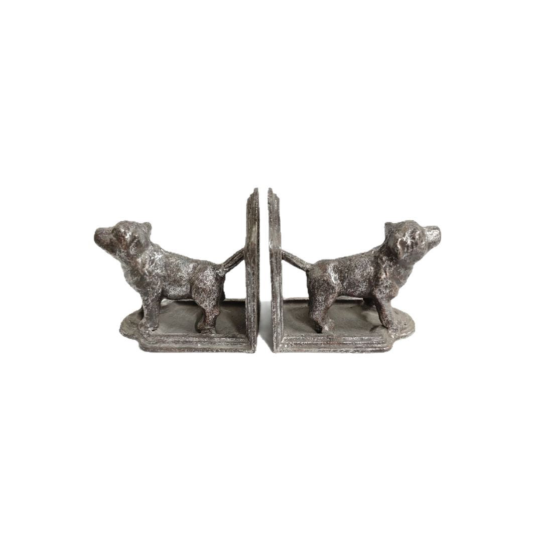 Rustic Dog Figurine Bookends
