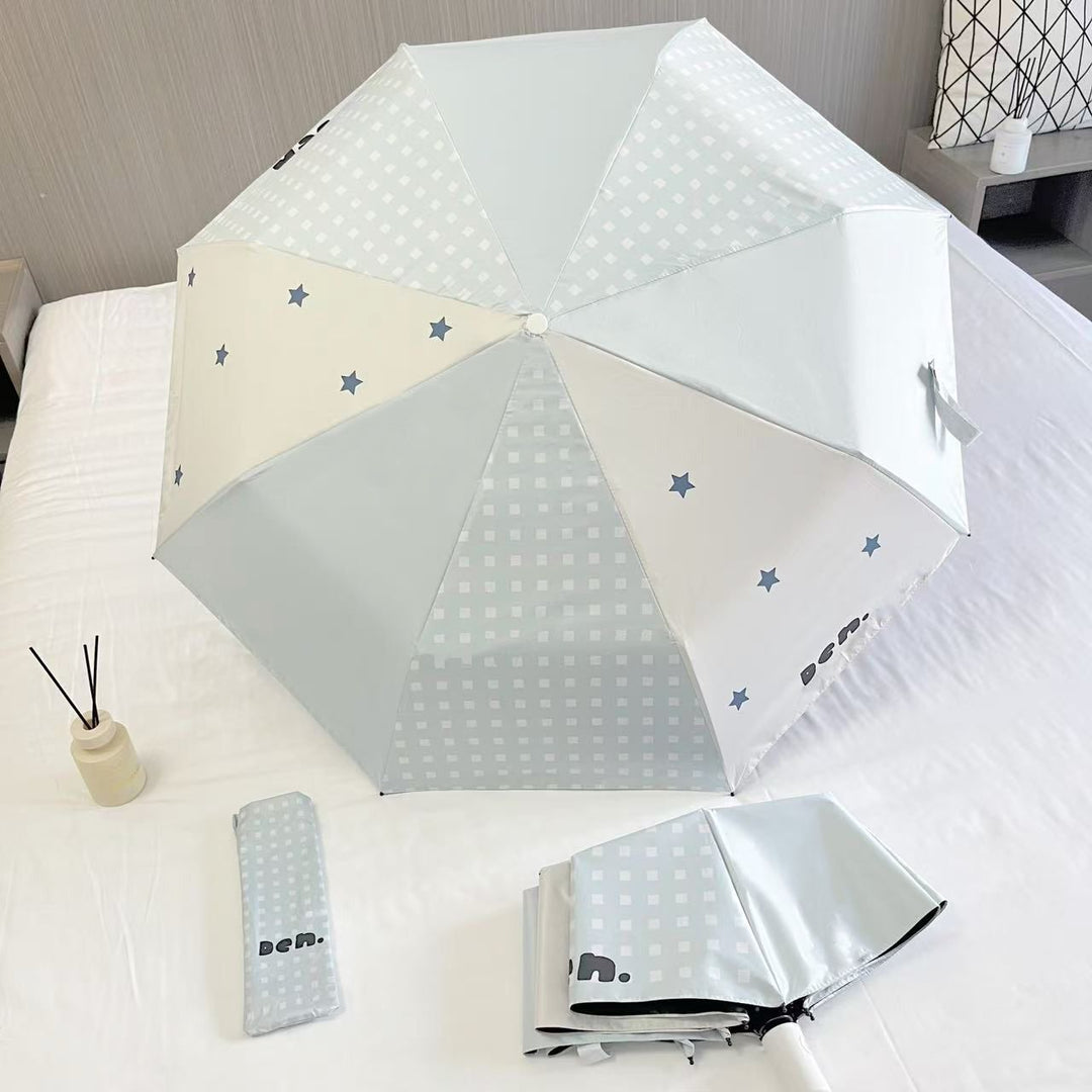 Women's folding umbrella with unique star pattern and practical carrying bag Bowlift