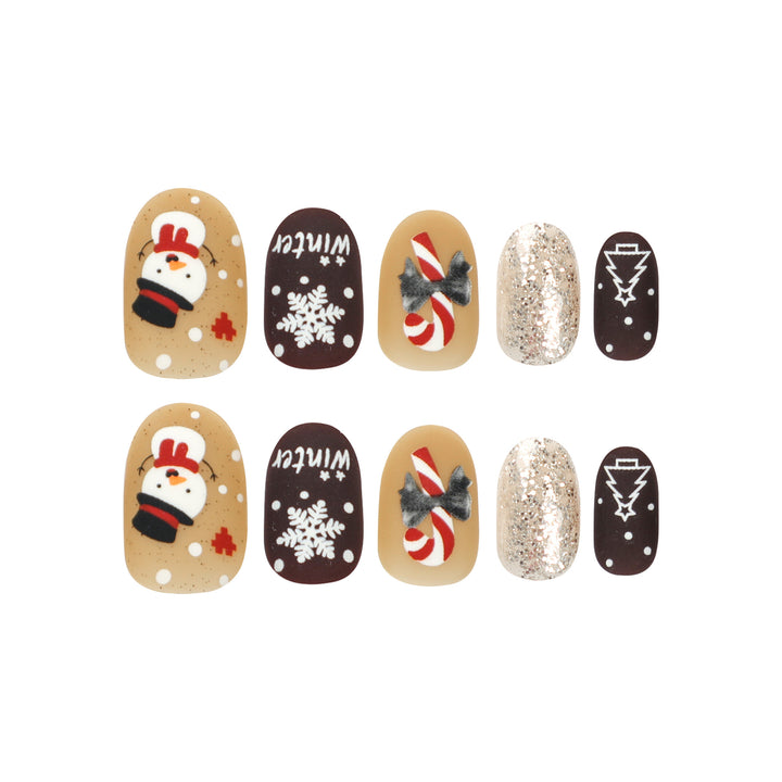 Sparkling winter nail extensions with festive designs Bowlift