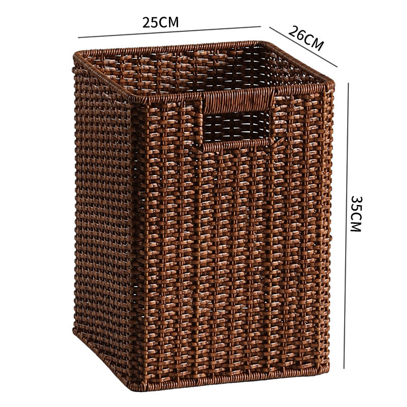 Large Woven Storage Bin with Ergonomic Cutout Handles Bowlift