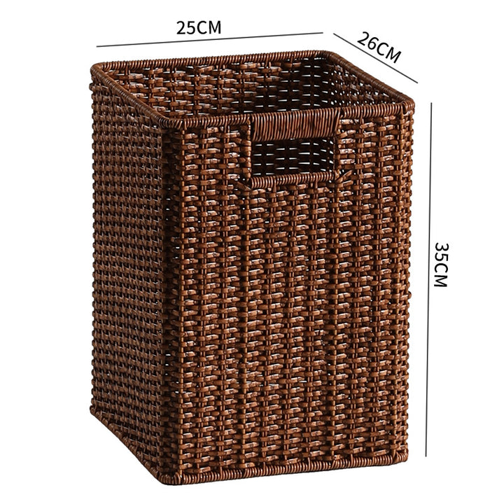 Large Woven Storage Bin with Ergonomic Cutout Handles Bowlift