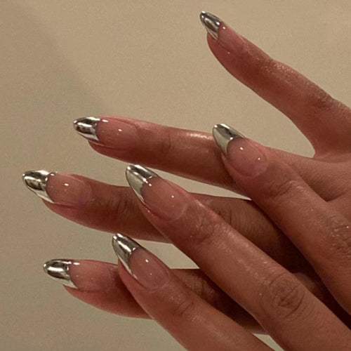 Metallic Tip Press-On Nail Extensions Bowlift