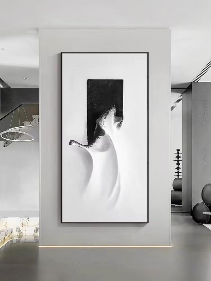 Modern Monochrome Abstract Canvas Art