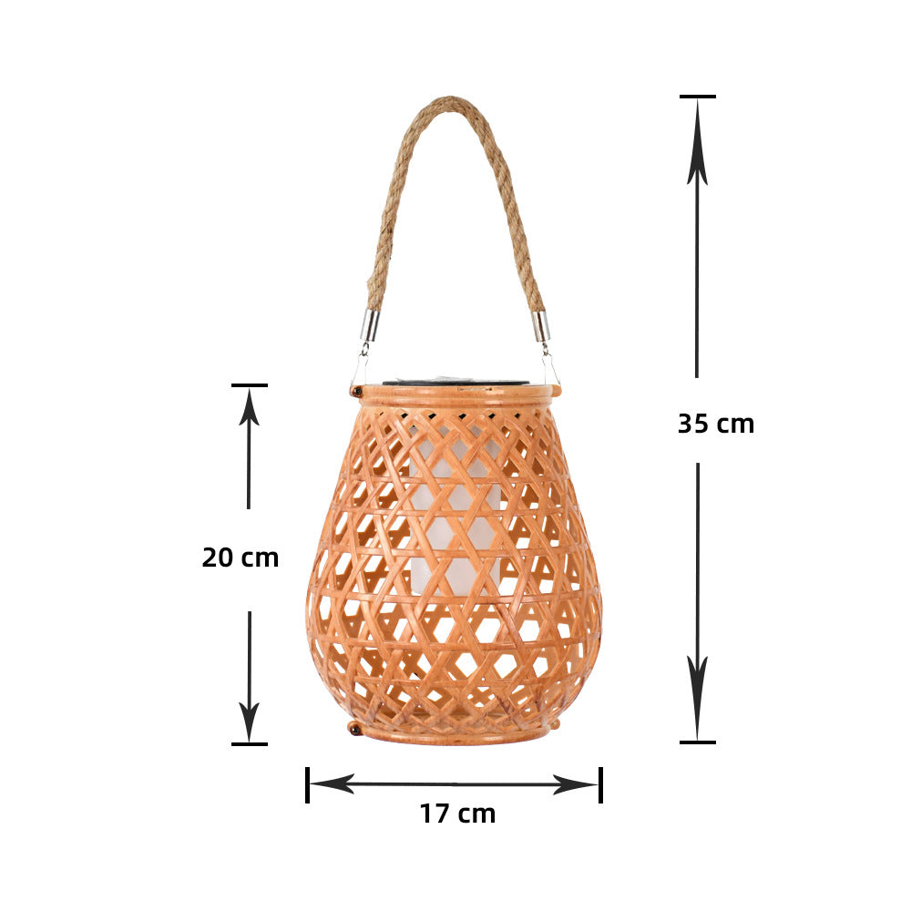 Decorative Woven Lantern With Rope Handle Bowlift