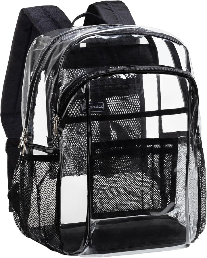 Transparent school bag with breathable mesh pockets Bowlift