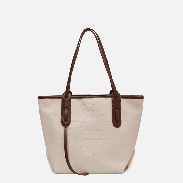 Modern Crocodile-Embossed Tote Bag Bowlift