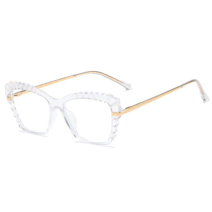 Women oversized glasses with unique wave edge design Bowlift