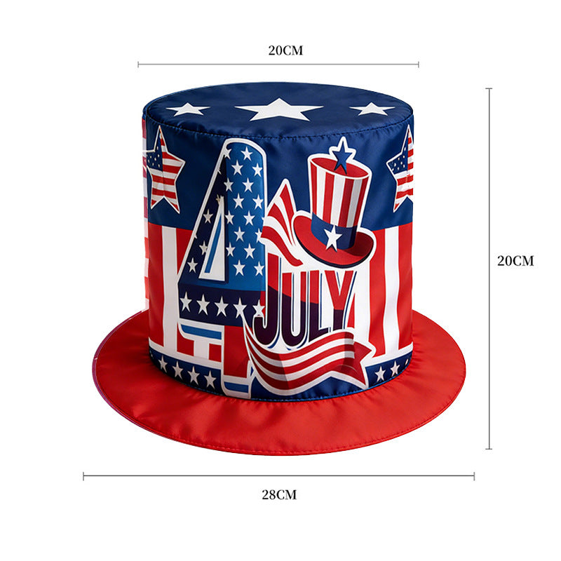 Unisex nan patriotic Fourth of July oversized novelty top hat with adjustable inner band Bowlift