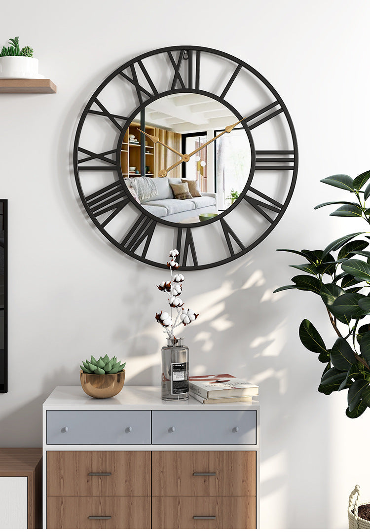 BowLift | Metal Vintage Large Size Wall Clock with Mirror 39cm