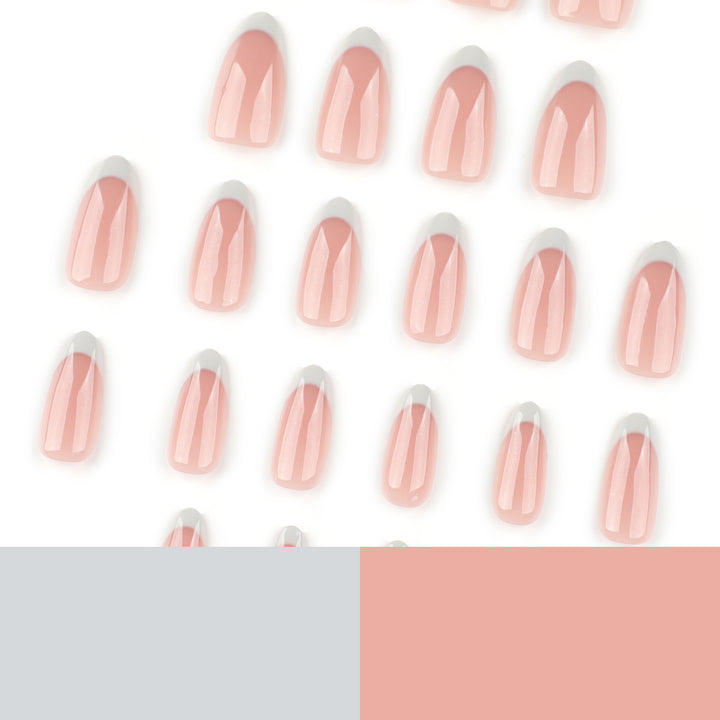 Elegant French-Tip Artificial Nails Bowlift