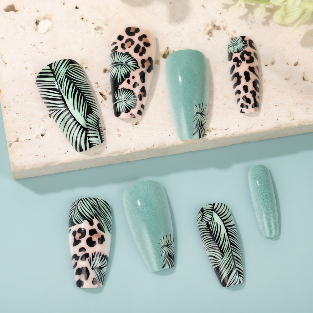 Creative artificial nails with tropical and animal design Bowlift